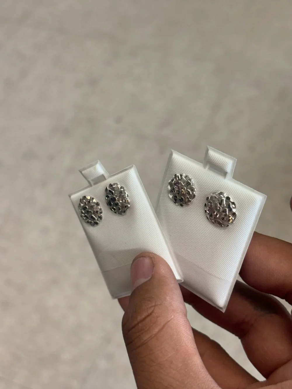 925 Silver Small Nugget Earrings